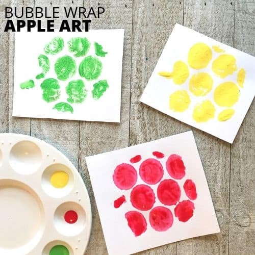 Apple Bubble Wrap Art For Fall