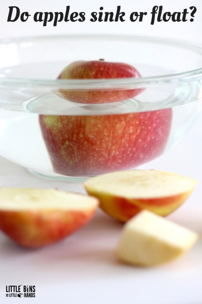 apple sink float science experiment