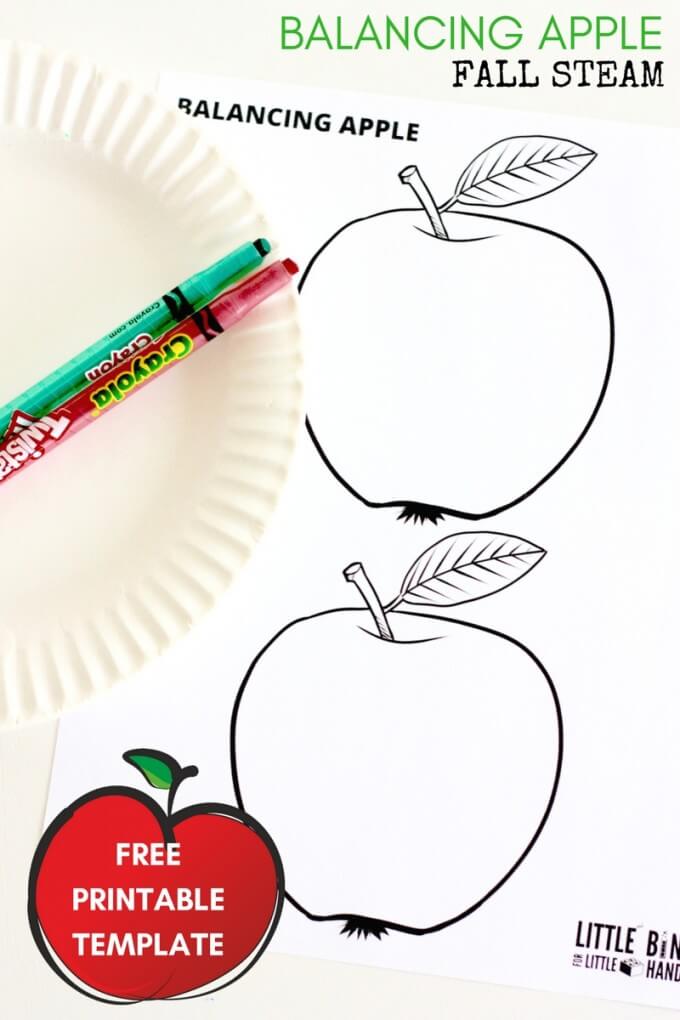 Balancing Apple Free Printable Template Fall STEAM