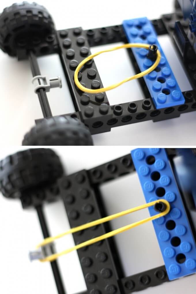 connecting rubber band to techic gear