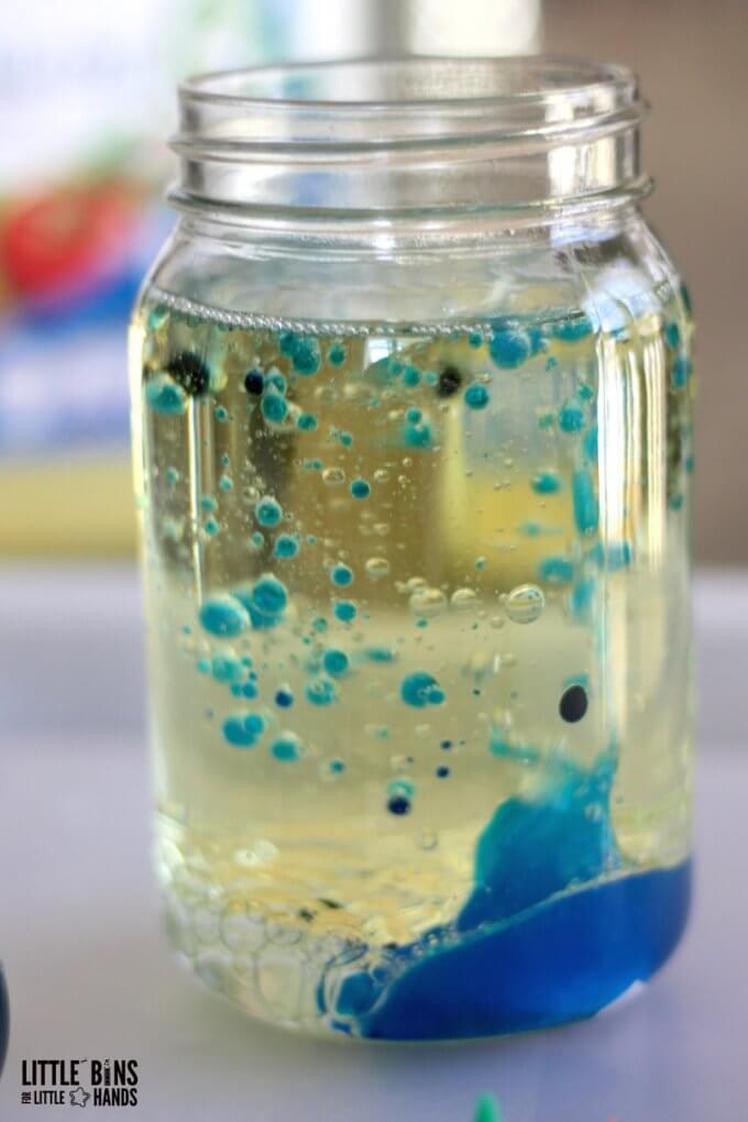 Earth Day Science Activity exploring liquid density