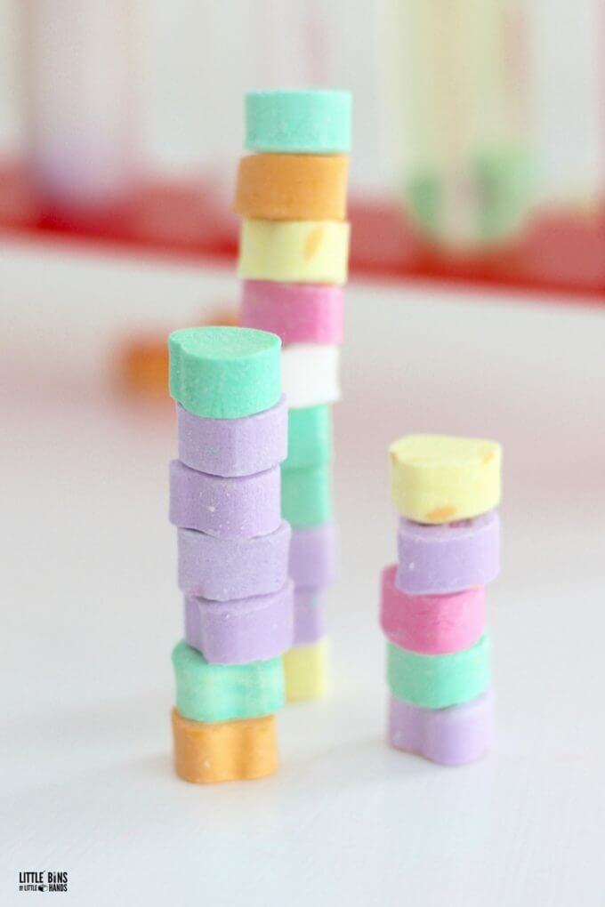 Stacking candy hearts