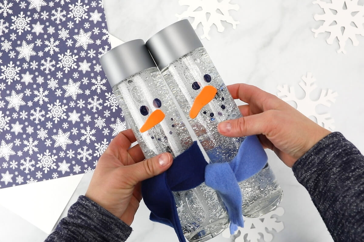 shaking snowmen sensory bottles