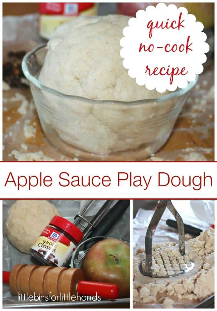 Apple Sauce No Cook Play Dough Made With Coconut Flour