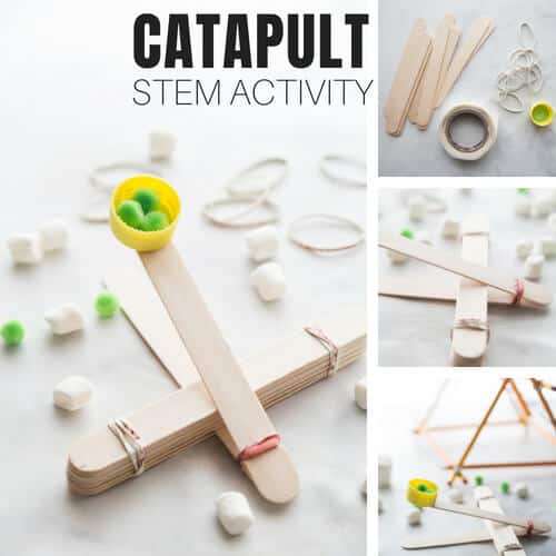 DIY popsicle stick catapult Inexpensive STEM activity