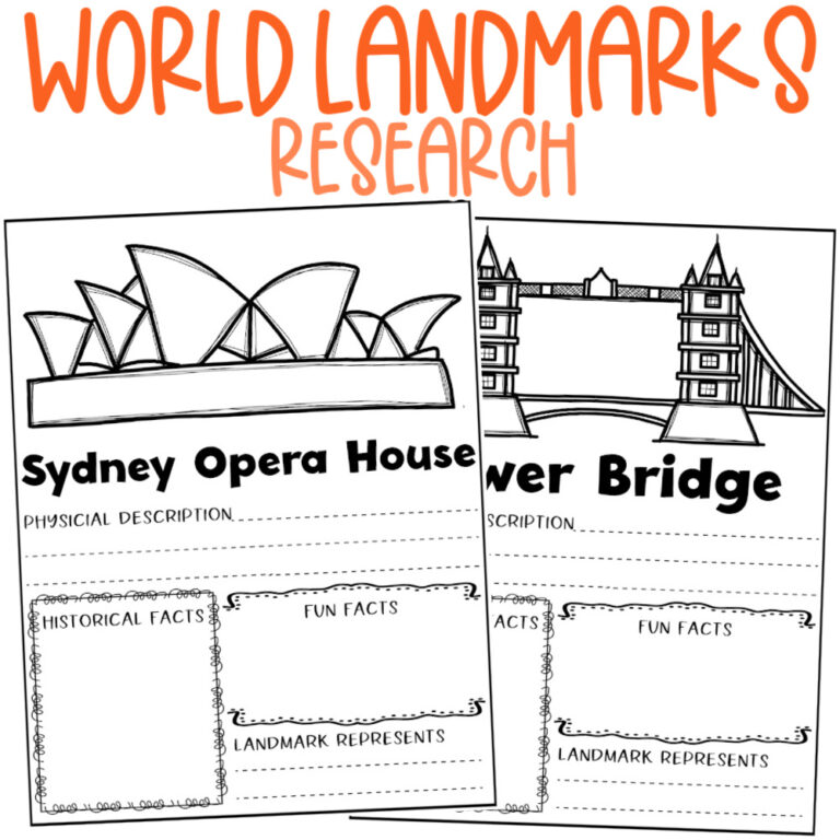 Famous Landmark Worksheets for Kids