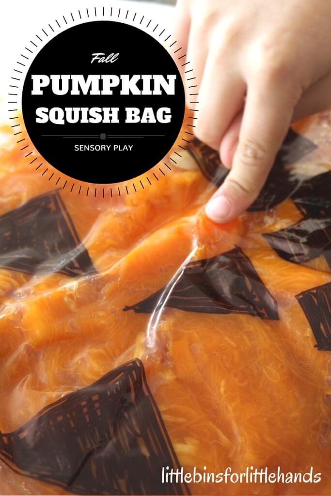 Pumpkin Sensory Bag Squish Bag Fall Sensory Activity