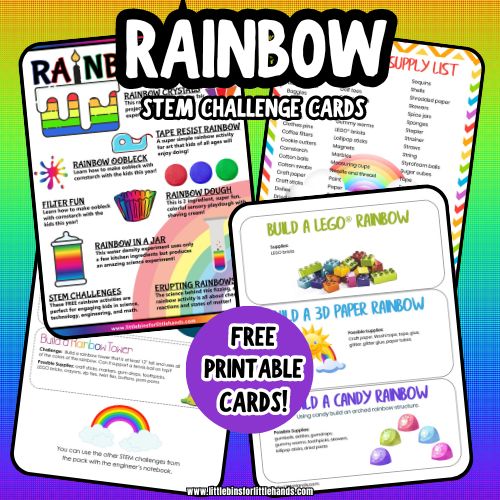 Rainbow STEM Challenges for Kids