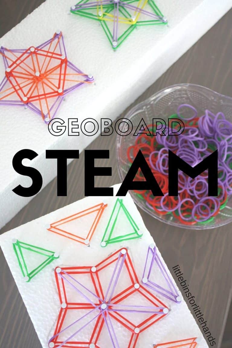 Styrofoam Shape Geoboard STEAM Activity