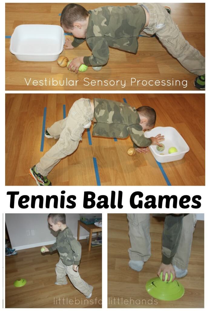 Tennis Ball Games Vestibular Sensory processing Gross Motor Activities