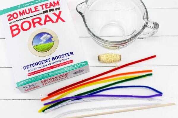  Rainbow Crystal Supplies with Borax and Pipe Cleaners