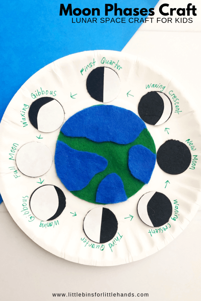 Moon phases craft activity for space theme